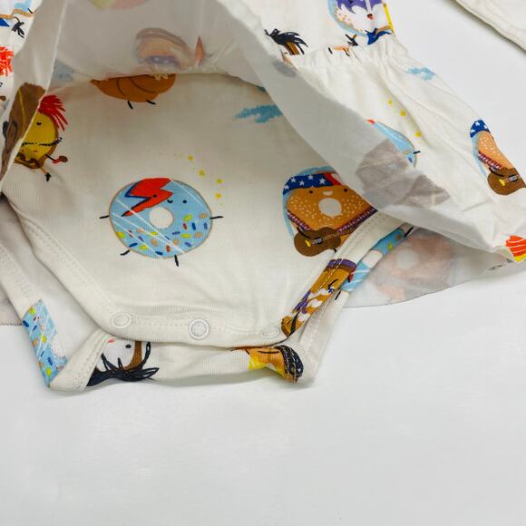 NWT Angel Dear 0/3M 80s Donuts Skirted Bodysuit - Picture 3 of 5